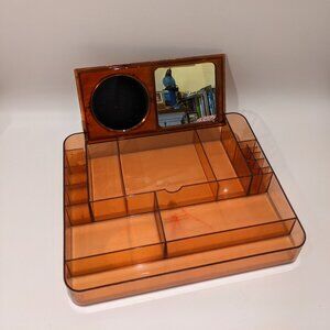Vintage Faux Tortoiseshell Acrylic Makeup Organizer w Double Mirror – Hong Kong